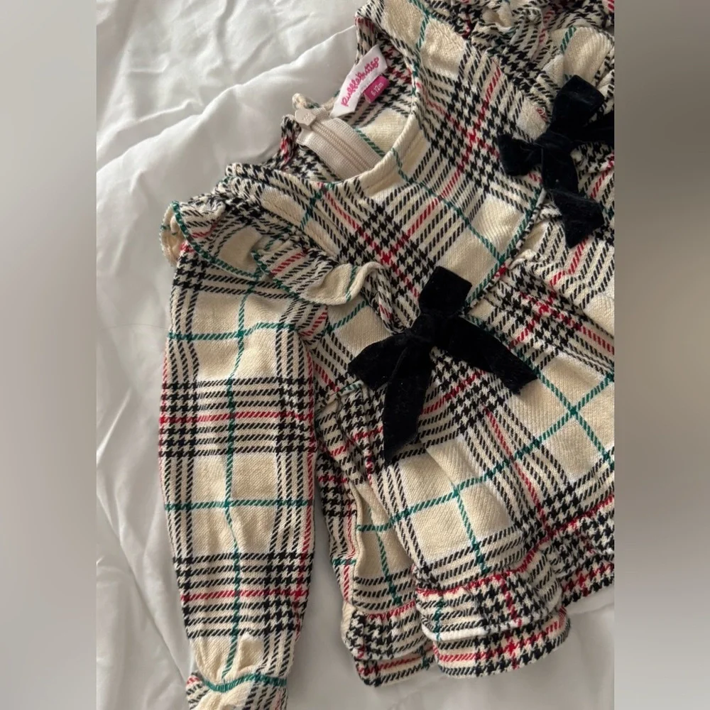 Ruffle Butts Plaid Diaper holiday outfit size 6-12 months
